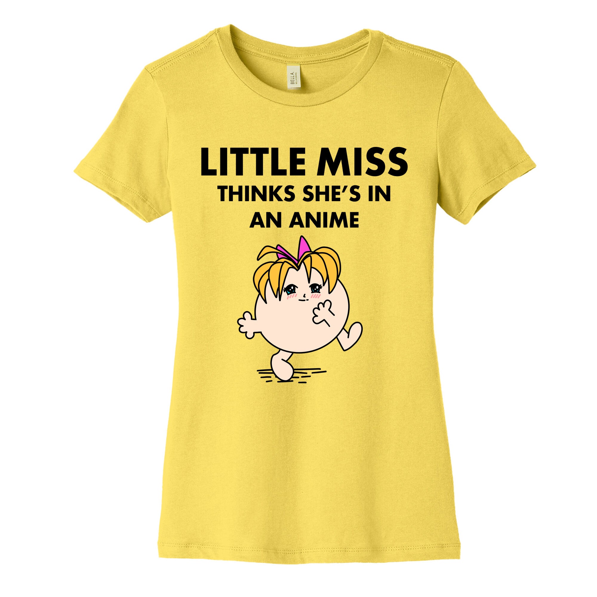 Little Miss Think's She's In an Anime Women's Cotton Tee